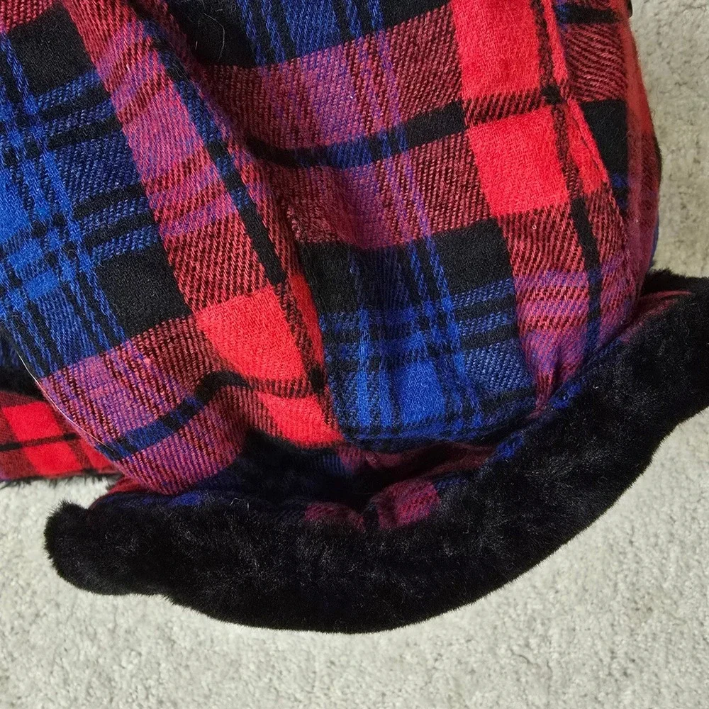 Harrisburg Senators Plaid Trapper Hat Faux Fur Earflap‎ One Size Ushanka